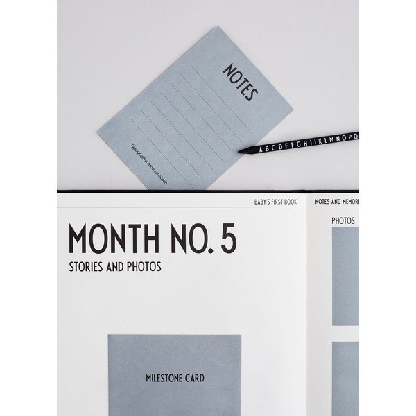 Čierna detská spomienková knižka Design Letters Baby's First Book-image-4