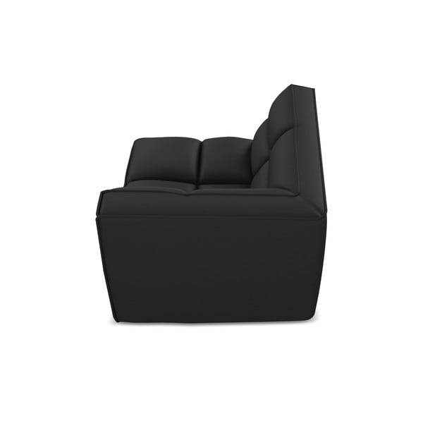 Čierny modul pohovky z imitácie kože Kalai – Makamii-image-3