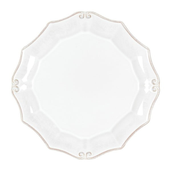 Biely kameninový dezertný tanier Casafina Vintage Port, dĺžka 21 cm