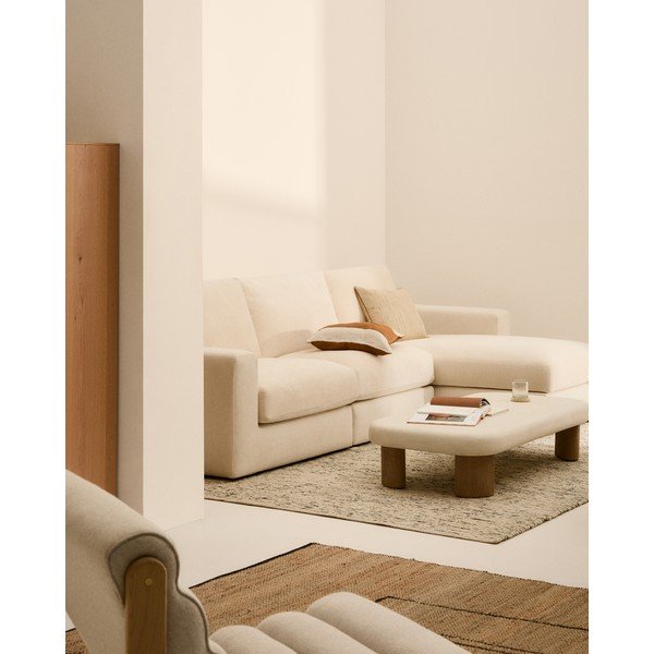 Béžová ženilková rohová pohovka (pravý roh/s leňoškou) Alea – Kave Home-image-1