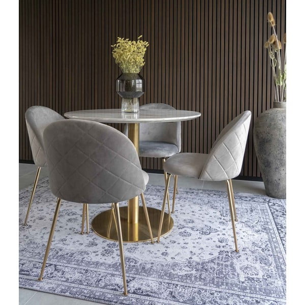 Okrúhly jedálenský stôl s doskou v dekore mramoru ø 90 cm Bolzano – House Nordic-image-1