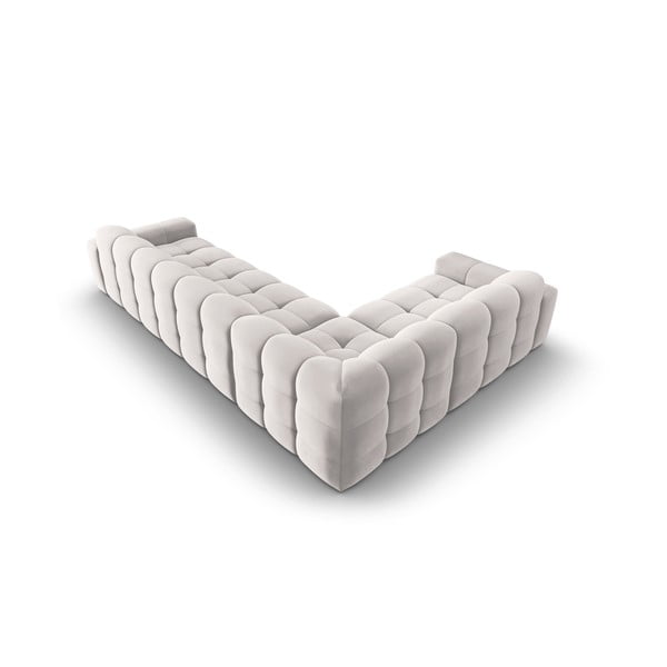 Svetlosivá zamatová rohová pohovka (ľavý roh) Kendal - Micadoni Home-image-4