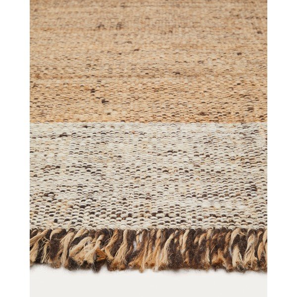 Béžový obojstranný ručne tkaný jutový koberec 160x230 cm Sully – Kave Home-image-4