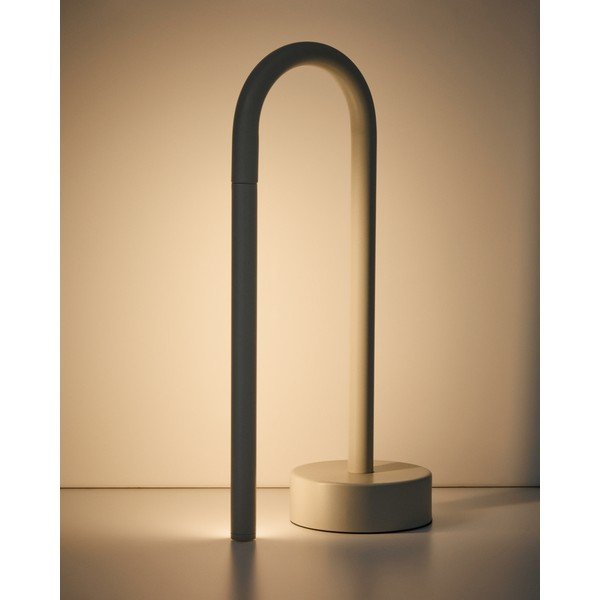 Slonovinová kovová LED stolová lampa (výška  30 cm) Bow – Kave Home-image-2
