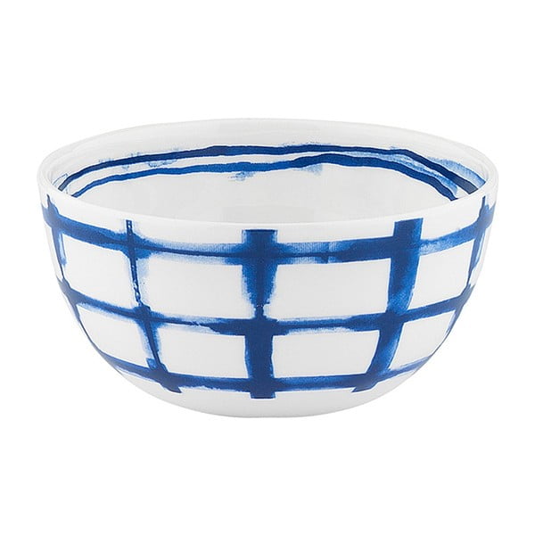 Bielo-modrá porcelánová miska Santiago Pons Grid, ⌀ 11 cm