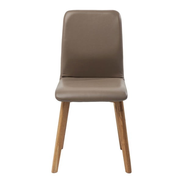 Sivá kožená stolička Kare Design Lara