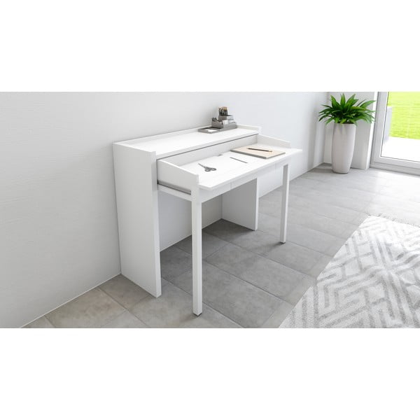 Pracovný stôl s bielou doskou 36x110 cm Mel – Woodman-image-1