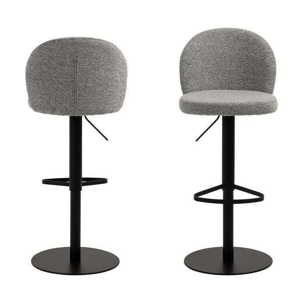 Čierno-sivá barová stolička s nastaviteľnou výškou (výška sedadla 55 cm) Patricia – Actona-image-3