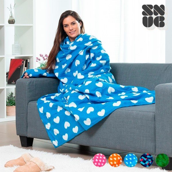 Extra mäkká modrá deka s rukávmi InnovaGoods Snug