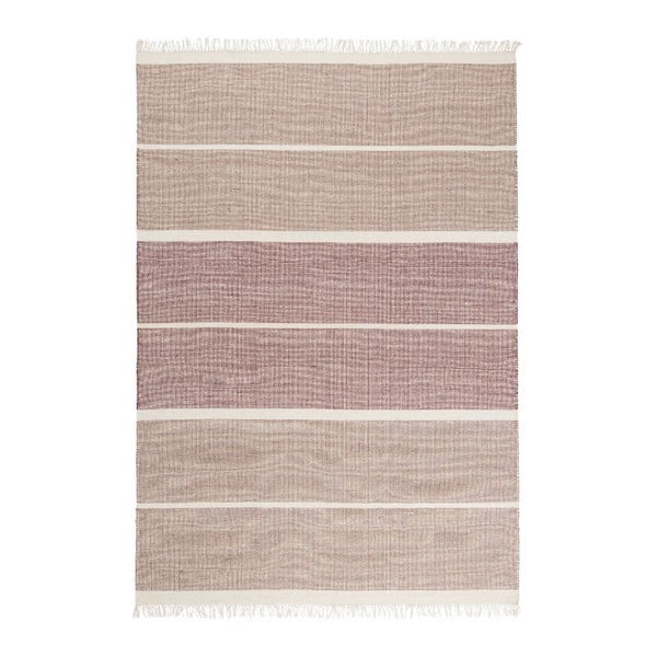 Ružový ručne tkaný vlnený koberec Linie Design Reita, 140 × 200 cm