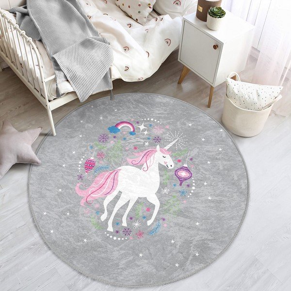 Sivý detský koberec ø 120 cm Comfort – Mila Home-image-1