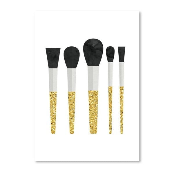 Plagát Americanflat Makeup Brushes, 30 x 42 cm