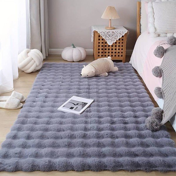 Antracitovosivý prateľný koberec 150x230 cm Bubble Anthracite – Mila Home-image-1