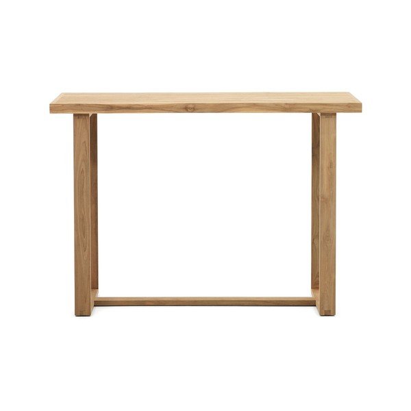 Záhradný barový stolík z teakového dreva 140x70 cm Canadell – Kave Home-image-2