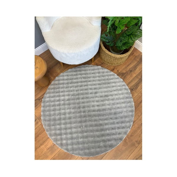 Sivý prateľný okrúhly koberec ø 120 cm Bubbly – Oyo Concept-image-2