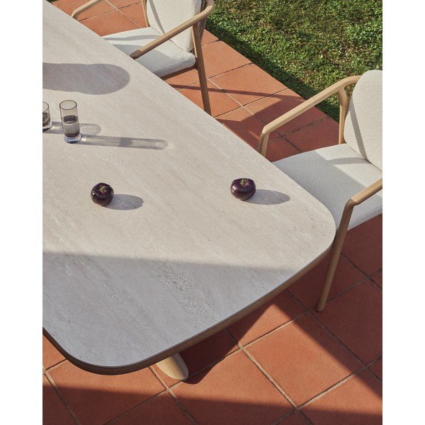 Záhradný jedálenský stôl s keramickou doskou 110x240 cm Mirtia – Kave Home-image-2