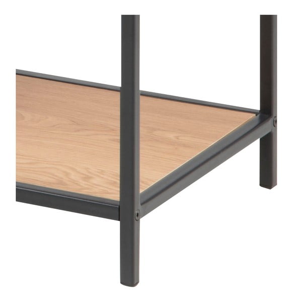 Čierna/prírodná knižnica v dekore duba 114x78 cm Seaford – Actona-image-4