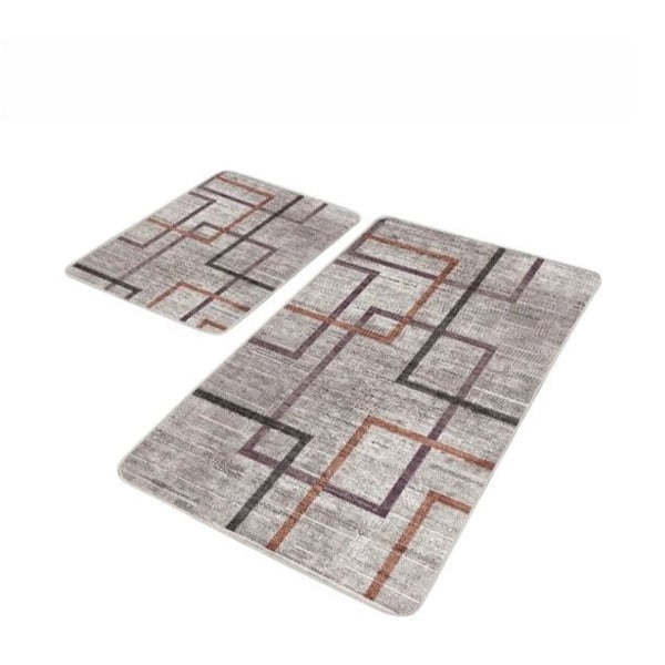 Sivé zamatové kúpeľňové predložky v súprave 2 ks 60x100 cm – Mila Home