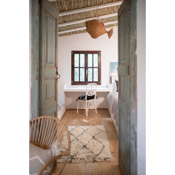 Krémový prateľný ručne tkaný vlnený koberec 80x140 cm Berber Soul – Lorena Canals-image-4