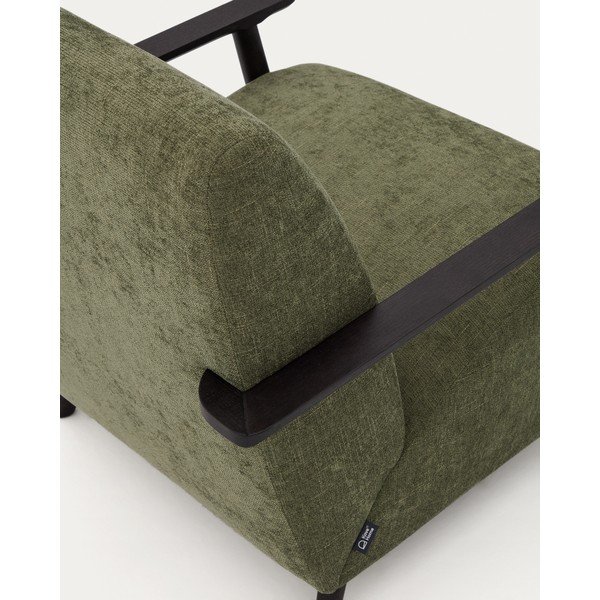 Zelené ženilkové kreslo Meghan – Kave Home-image-4