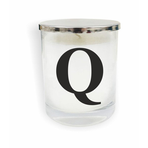 Bielo-čierna sviečka North Carolina Scandinavian Home Decors Monogram Glass Candle Q