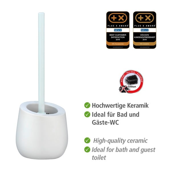 Biela keramická toaletná kefa Wenko Badi-image-4