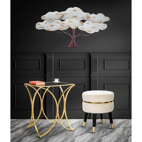 Krémová zamatová podnožka Paris – Mauro Ferretti-image-1