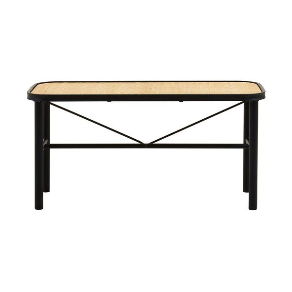 Čierna/v prírodnej farbe ratanová lavica Depok – Premier Housewares-image-4