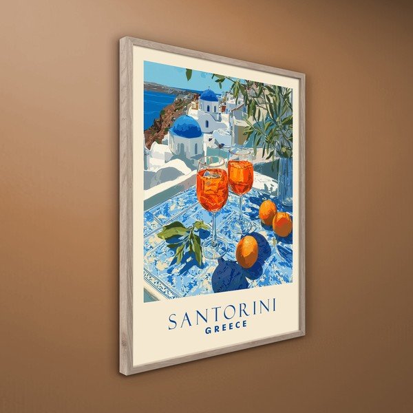 Tlačený obraz s rámom 50x70 cm Santorini – Styler-image-3