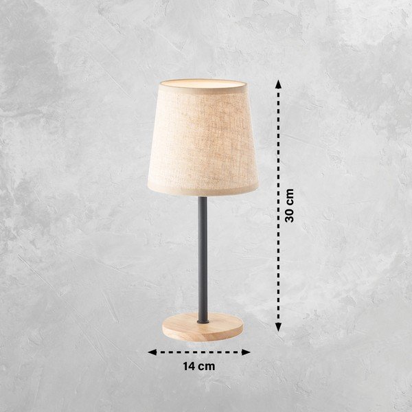 Stolová lampa v čiernej a prírodnej farbe s textilným tienidlom (výška 30 cm) Eve – Fischer & Honsel-image-1
