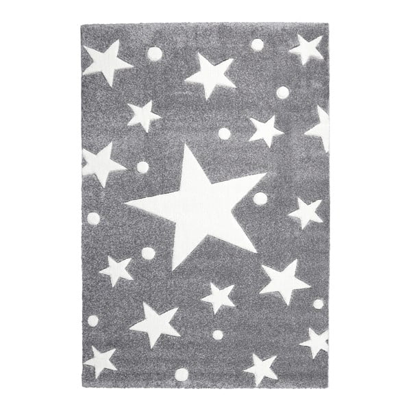 Sivý detský koberec Happy Rugs Star Constellation, 120 × 180 cm
