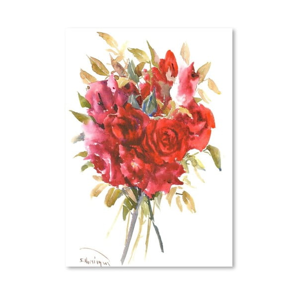 Plagát Burgundy Red Roses od Suren Nersisyan