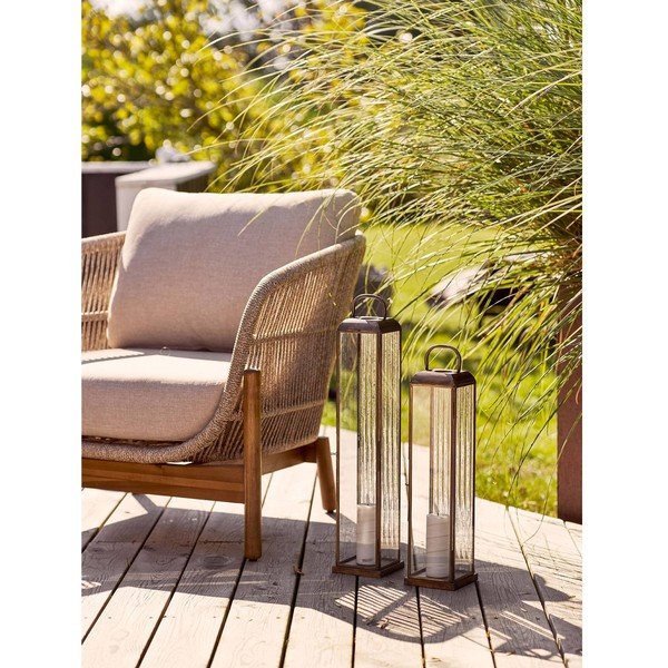 Kovový/sklenený lampáš (výška  49 cm) Herslev – House Nordic-image-1