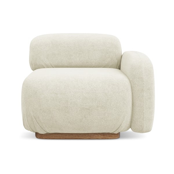 Krémovobiely modul pohovky z textílie buklé (pravý roh) Ailani – Makamii