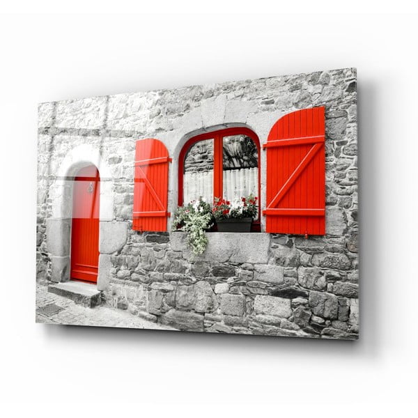 Sklenený obraz Insigne Red Door and Window