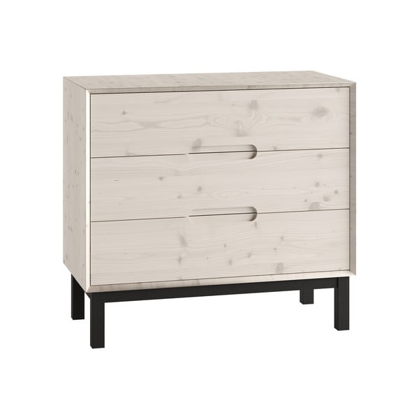 Biela nízka detská komoda z borovicového dreva 100x91 cm Country – Pinio-image-2