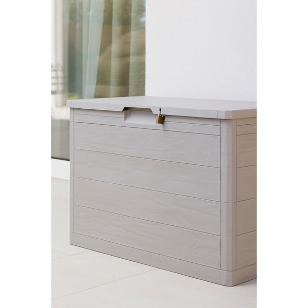 Svetlosivý plastový záhradný úložný box Woodys – Toomax-image-3