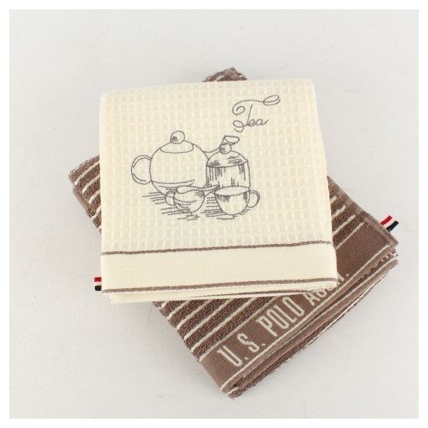 Sada 2 utierok U.S. Polo Assn. Sturgis Brown, 50x70 cm