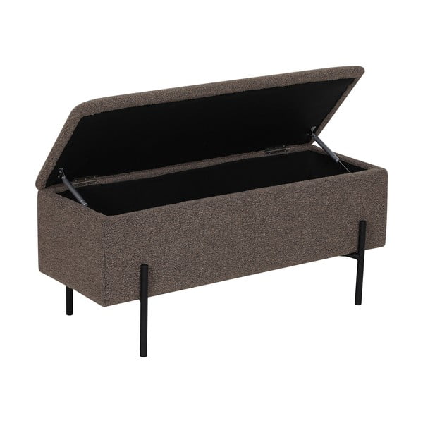 Hnedá lavica z textílie buklé Watford – House Nordic-image-4