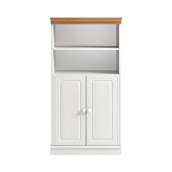 Biela vysoká kúpeľňová skrinka z borovicového dreva 60x115,5 cm Anita – Støraa