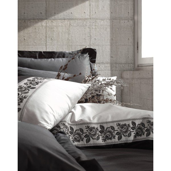 Sivé bavlnené obliečky s plachtou Cotton Box Rosinda, 200 x 220 cm-image-2