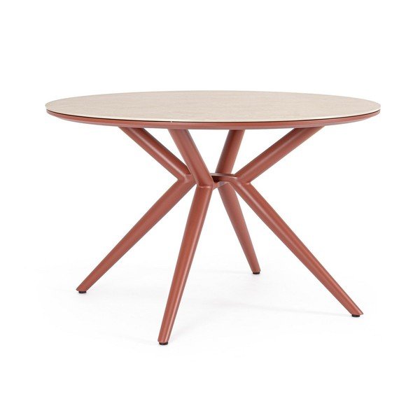 Okrúhly záhradný jedálenský stôl s doskou z kameňa ø 120 cm Cabas – Bizzotto