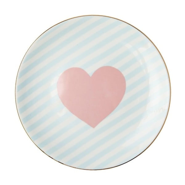Biely porcelánový tanier Vivas Heart, Ø 23 cm