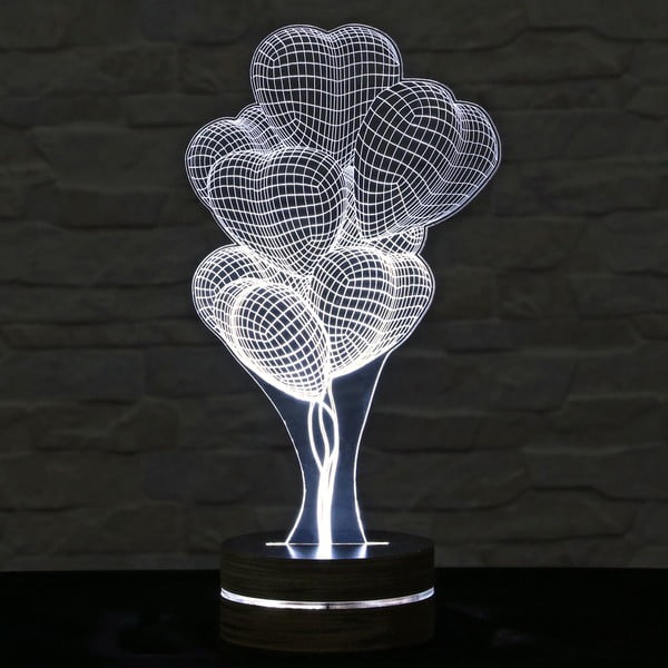 3D stolová lampa Heart Ballons