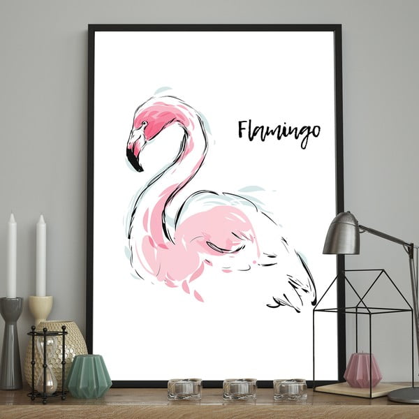 Plagát DecoKing Flamingo Aquarelle, 100 x 70 cm