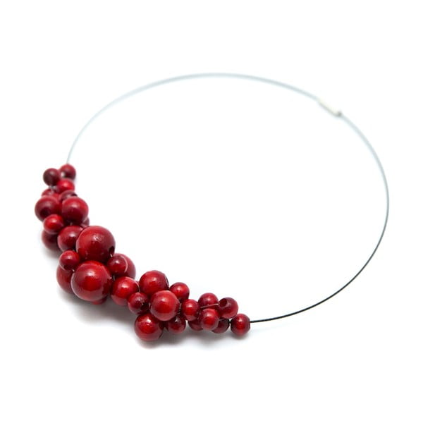 Drevený červený náhrdelník Ko-ra-le Foam