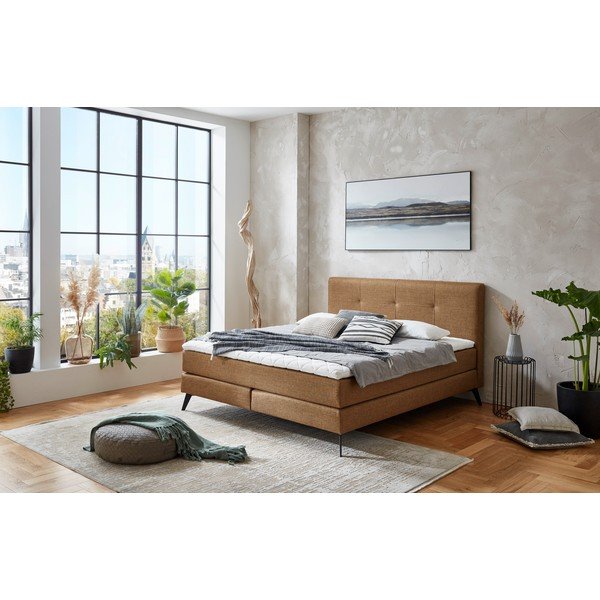 Hnedá boxspring posteľ 180x200 cm ANCONA – Meise Möbel-image-1