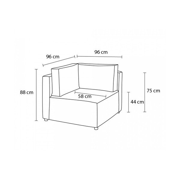 Menčestrový modul pohovky v tehlovej farbe (variabilný) Nihad modular – Bobochic Paris-image-4