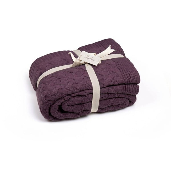 Tmavofialová deka Hannah, 220 × 240 cm