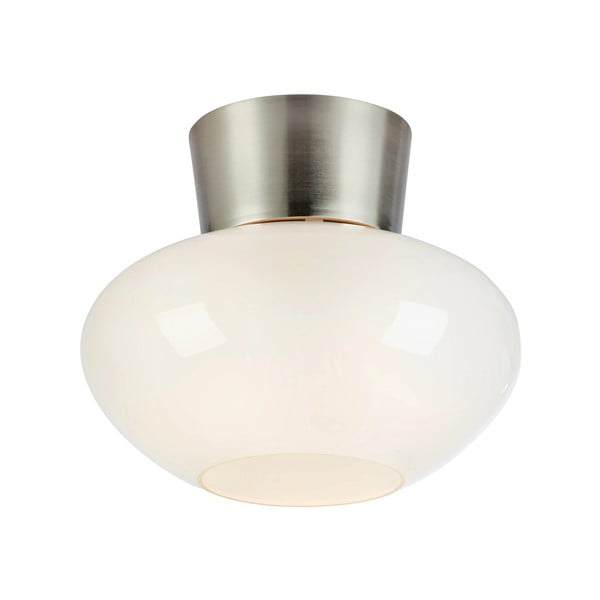 Biele/v striebornej farbe stropné svietidlo so skleneným tienidlom Malaga – Markslöjd